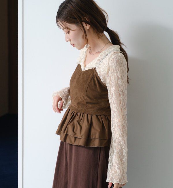  「スウェードペプラムビスチェ」|キャミソール|