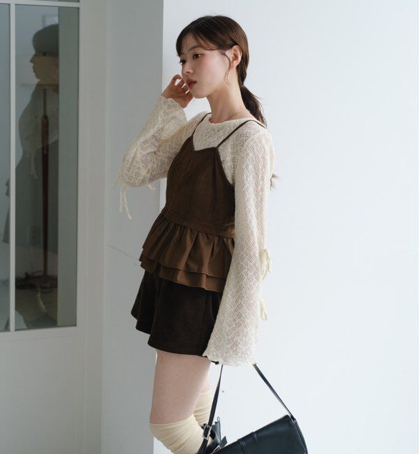  「スウェードペプラムビスチェ」|キャミソール|