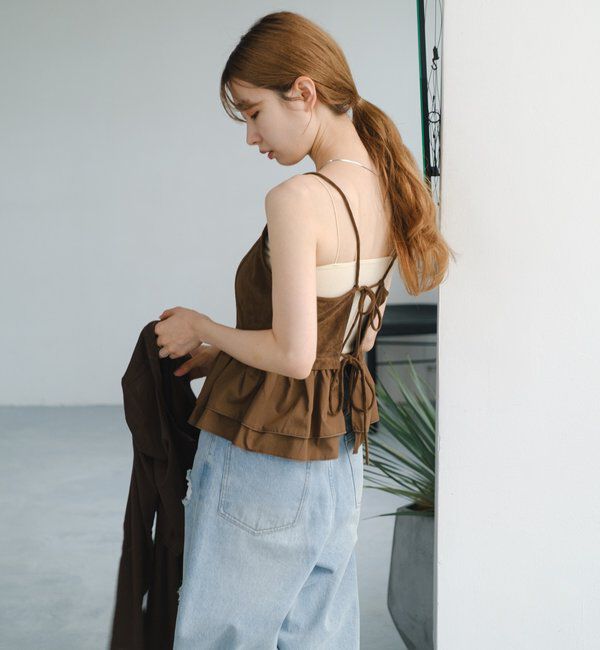  「スウェードペプラムビスチェ」|キャミソール|