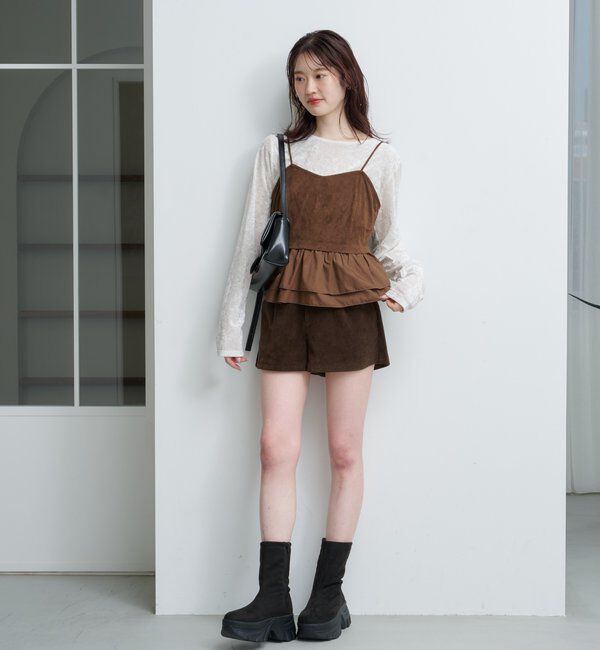  「スウェードペプラムビスチェ」|キャミソール|