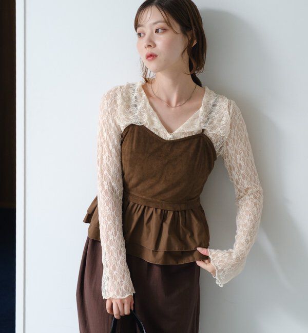  「スウェードペプラムビスチェ」|キャミソール|