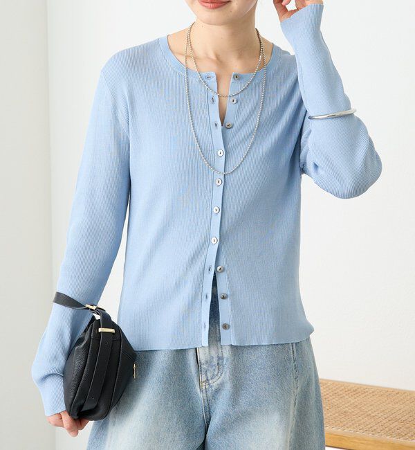  「【アンサンブル対応可】コットンリブカーディガン」|カーディガン|