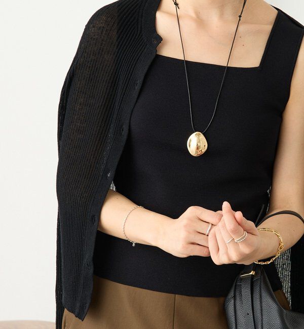  「予約【接触冷感機能付き】クールタッチ2wayニットタンクトップ」|ニット・セーター|ブラック