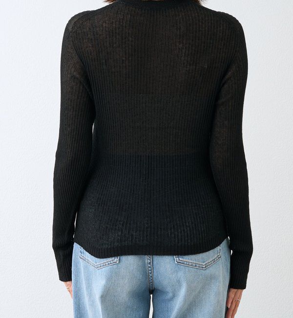  「予約【抜け感】麻混シアーリブカーディガン」|カーディガン|