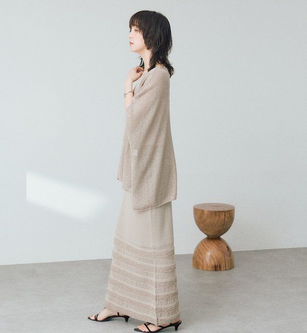  「予約【セットアップ対応可】フリンジボーダーニットスカート」|スカート|