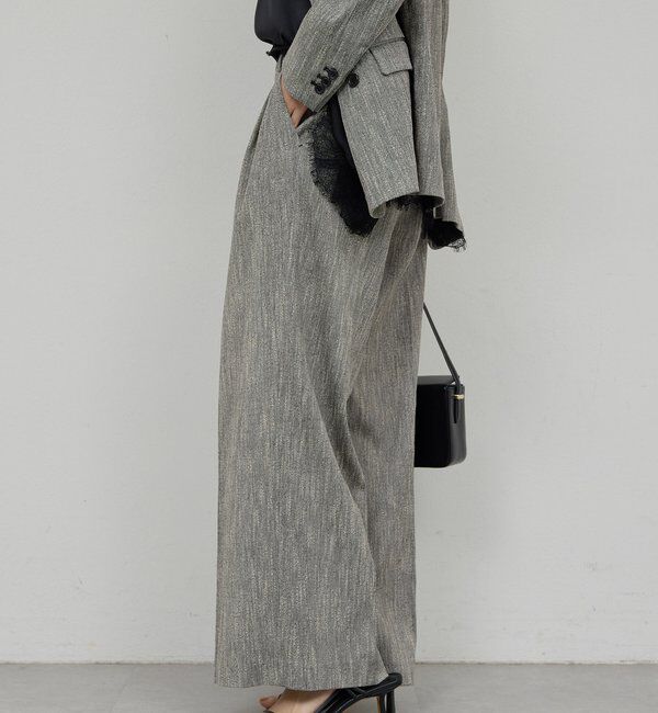  「【セットアップ対応】ダブルタックツイードパンツ」|チノ|