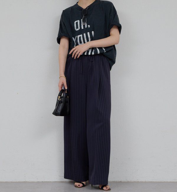  「【手洗い可】ストライプイージーパンツ」|チノ|