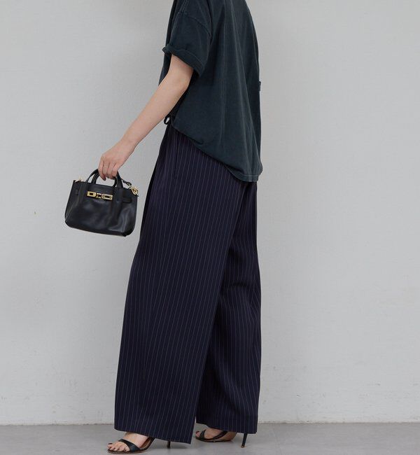  「【手洗い可】ストライプイージーパンツ」|チノ|