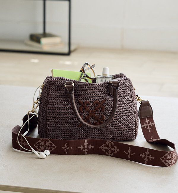  「ナイロンラフィアミニボストンバッグ」|ボストンバッグ|