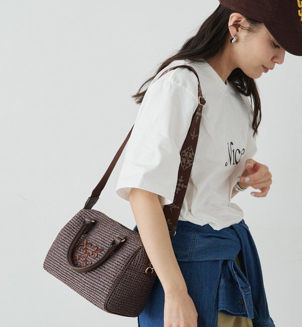  「ナイロンラフィアミニボストンバッグ」|ボストンバッグ|