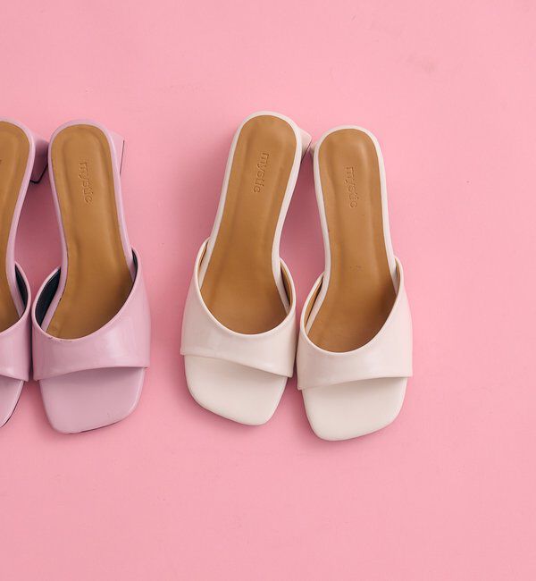  「スクエアトゥヒールサンダル」|サンダル|