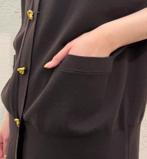  「ツイストボタンフレンチニットカーデ」|ニット・セーター|