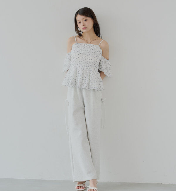  「袖取り外しフラワーペプラムブラウス」|シャツ・ブラウス|