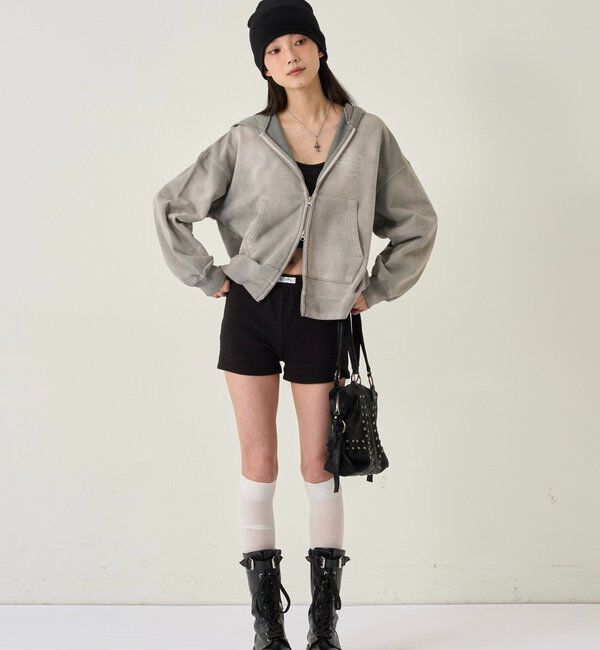  「【SLOPPY】 ラインストーンジップパーカー」|パーカー|