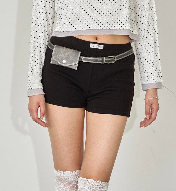  「【SLOPPY/スロッピー】リブショートパンツ」|チノ|