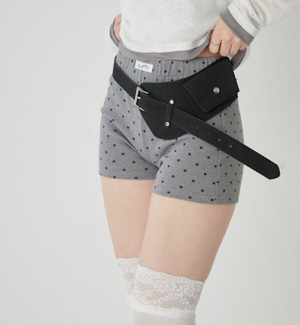  「【SLOPPY/スロッピー】リブショートパンツ」|チノ|