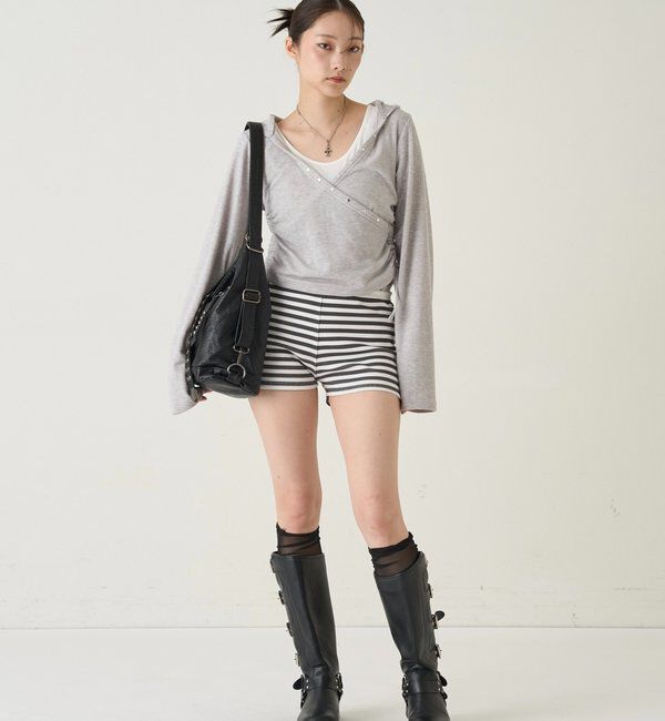  「【SLOPPY/スロッピー】リブショートパンツ」|チノ|