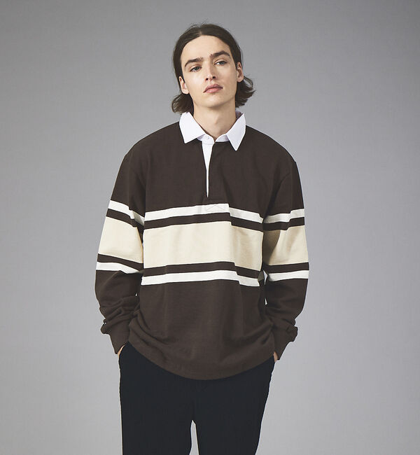 ABAHOUSE「【BARBARIAN / バーバリアン】 12oz ロングスリーブ パネルボーダ」|スウェット・ジャージ|ブラウン