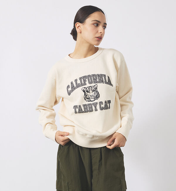 ABAHOUSE「【MIXTA/ミクスタ】TABBY CAT CREW NECK SWEAT /M」|スウェット・ジャージ|ホワイト系その他1