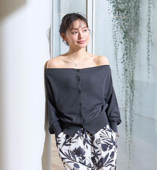 Rouge vif「オフショルダー2WAYカーディガン」|カーディガン|