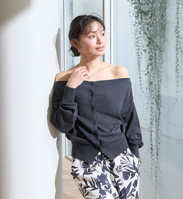 Rouge vif「オフショルダー2WAYカーディガン」|カーディガン|