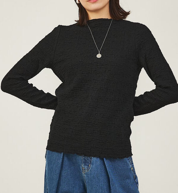 abahouse mavie「シャーリングメロープルオーバー」|シャツ・ブラウス|ブラック