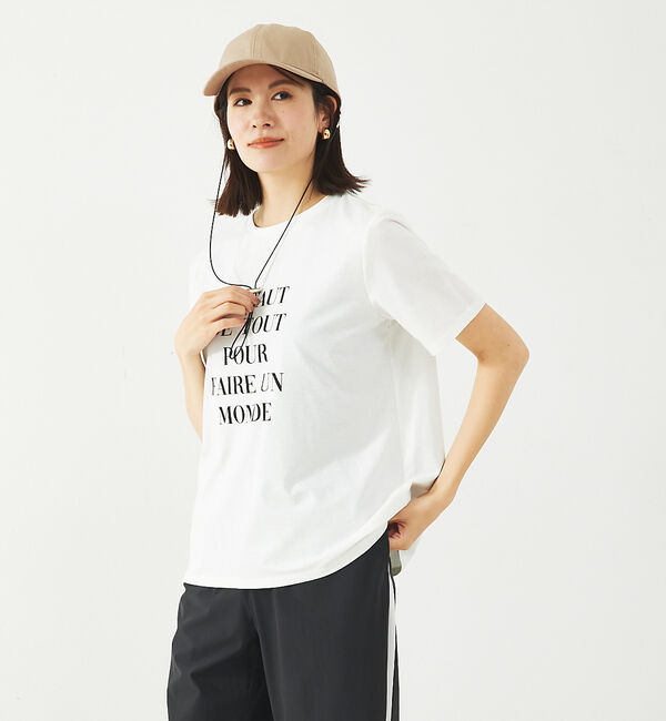 abahouse mavie「ロゴ＆刺繍コンパクトT」|Tシャツ・カットソー|