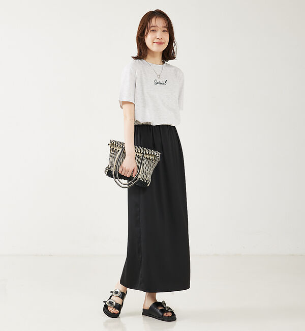 abahouse mavie「ロゴ＆刺繍コンパクトT」|Tシャツ・カットソー|