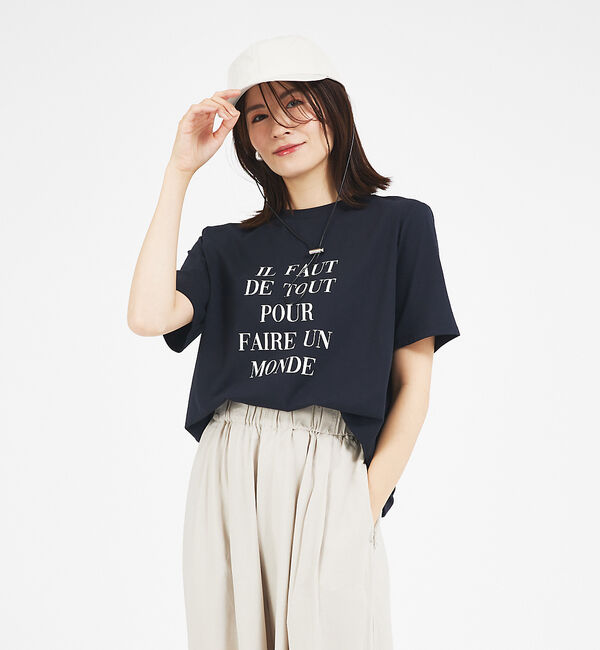 abahouse mavie「ロゴ＆刺繍コンパクトT」|Tシャツ・カットソー|