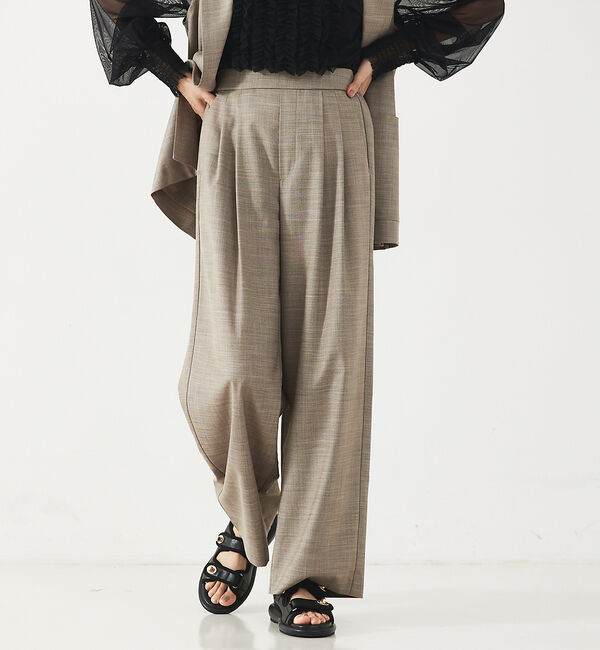 abahouse mavie「【LEE掲載・セットアップ対応】メランジ調ストレートパンツ/リネンライクタックス」|その他|