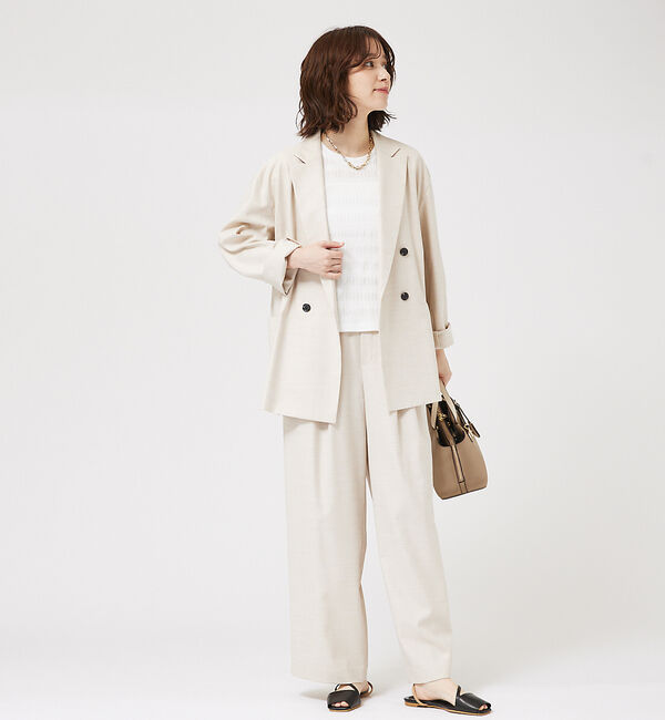 abahouse mavie「【LEE掲載・セットアップ対応】メランジ調ストレートパンツ/リネンライクタックス」|その他|