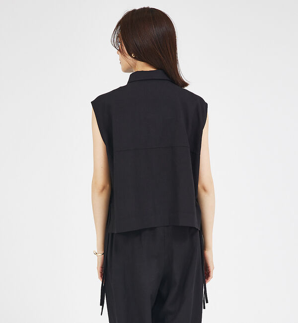 abahouse mavie「【セットアップ対応】レーヨンリネンノースリーブシャツ」|シャツ・ブラウス|