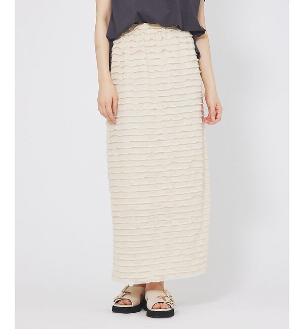 abahouse mavie「フリルティアードスカート」|スカート|アイボリー