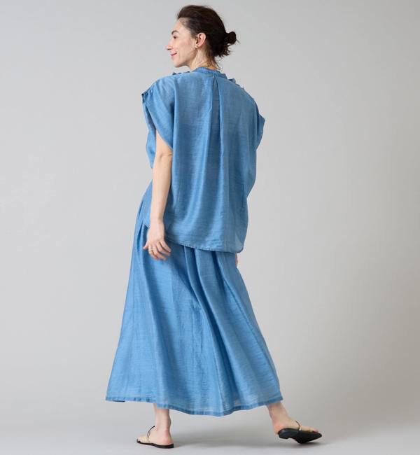 Liesse「テンセルシアーデニムギャザースカート」|スカート|