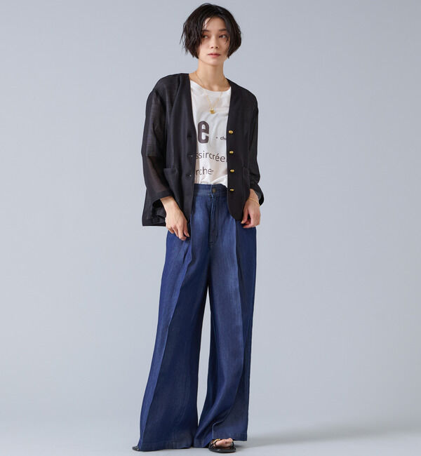 Liesse「6オンステンセルデニムバギーパンツ」|デニム|