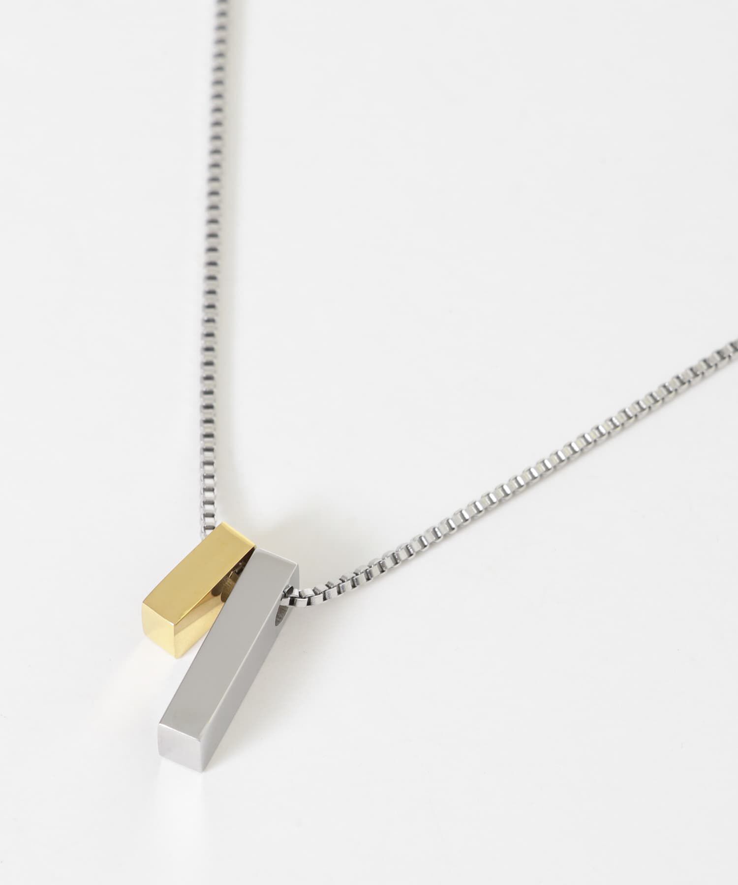 SMELLY「ステンレスコンビトップスクエアネックレス」|ネックレス|