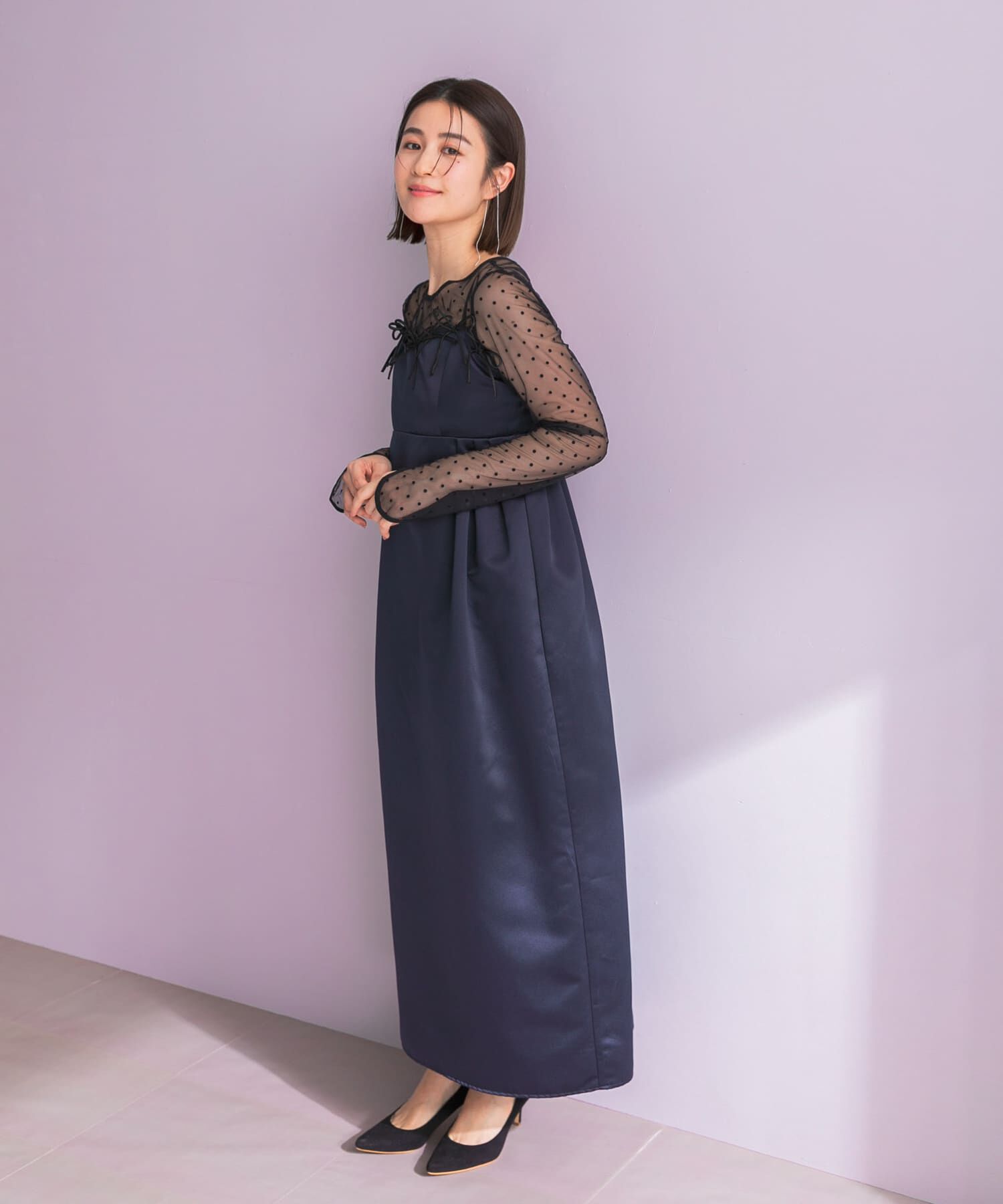 URBAN RESEARCH ROSSO「ANDRESD　RIBBONS DRESS&times;SHEER TOPS」|ワンピース|