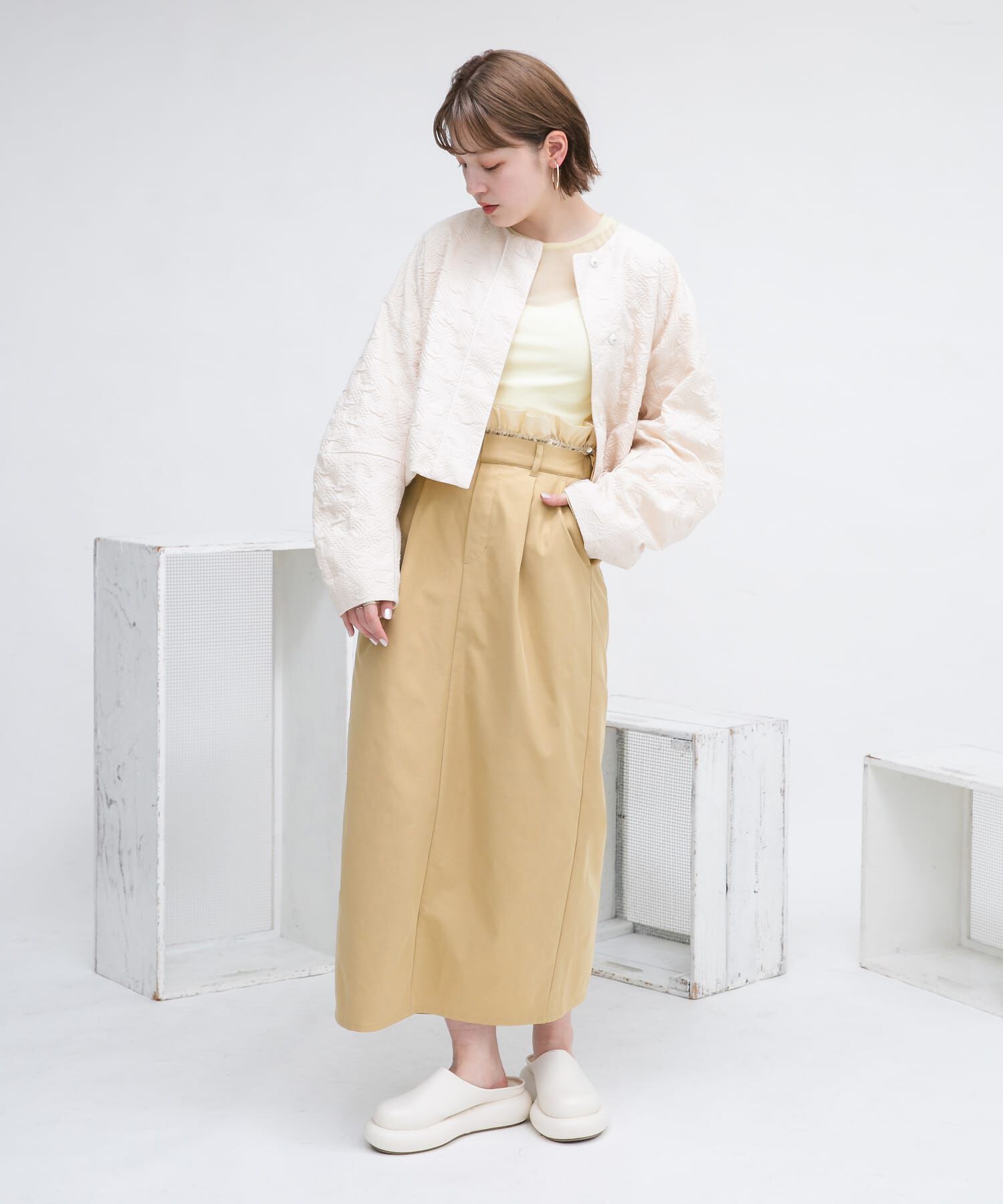  「ウエストドロストレイヤードスカート」|スカート|