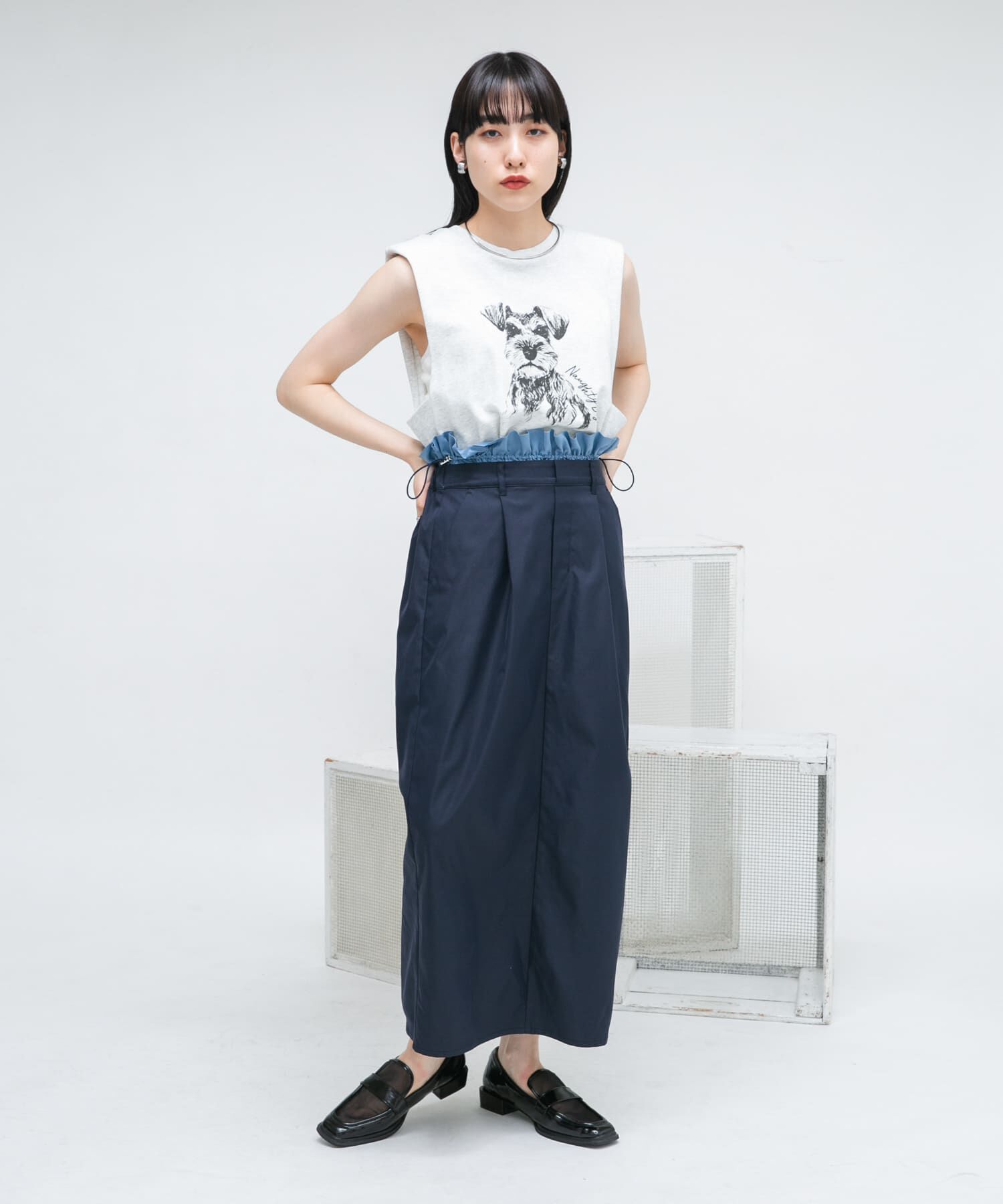  「ウエストドロストレイヤードスカート」|スカート|