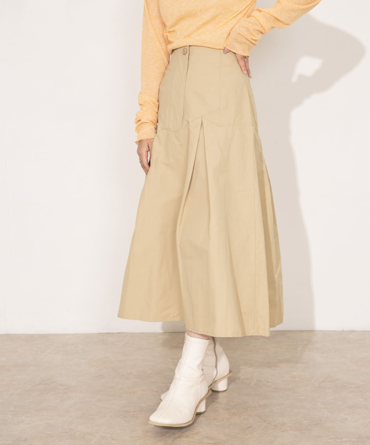  「タックミディスカート」|スカート|