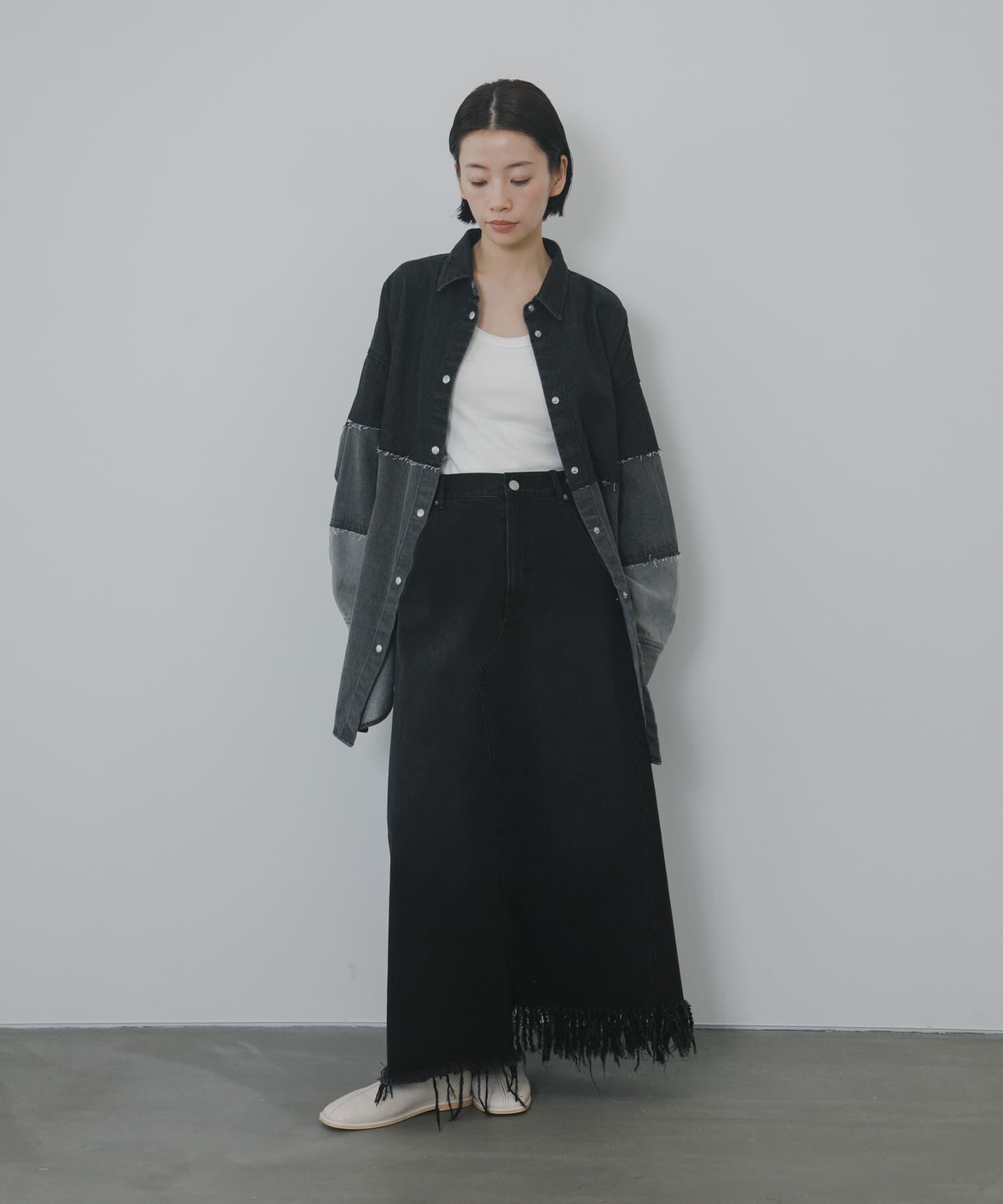  「パッチワークBIGデニムシャツ」|シャツ・ブラウス|