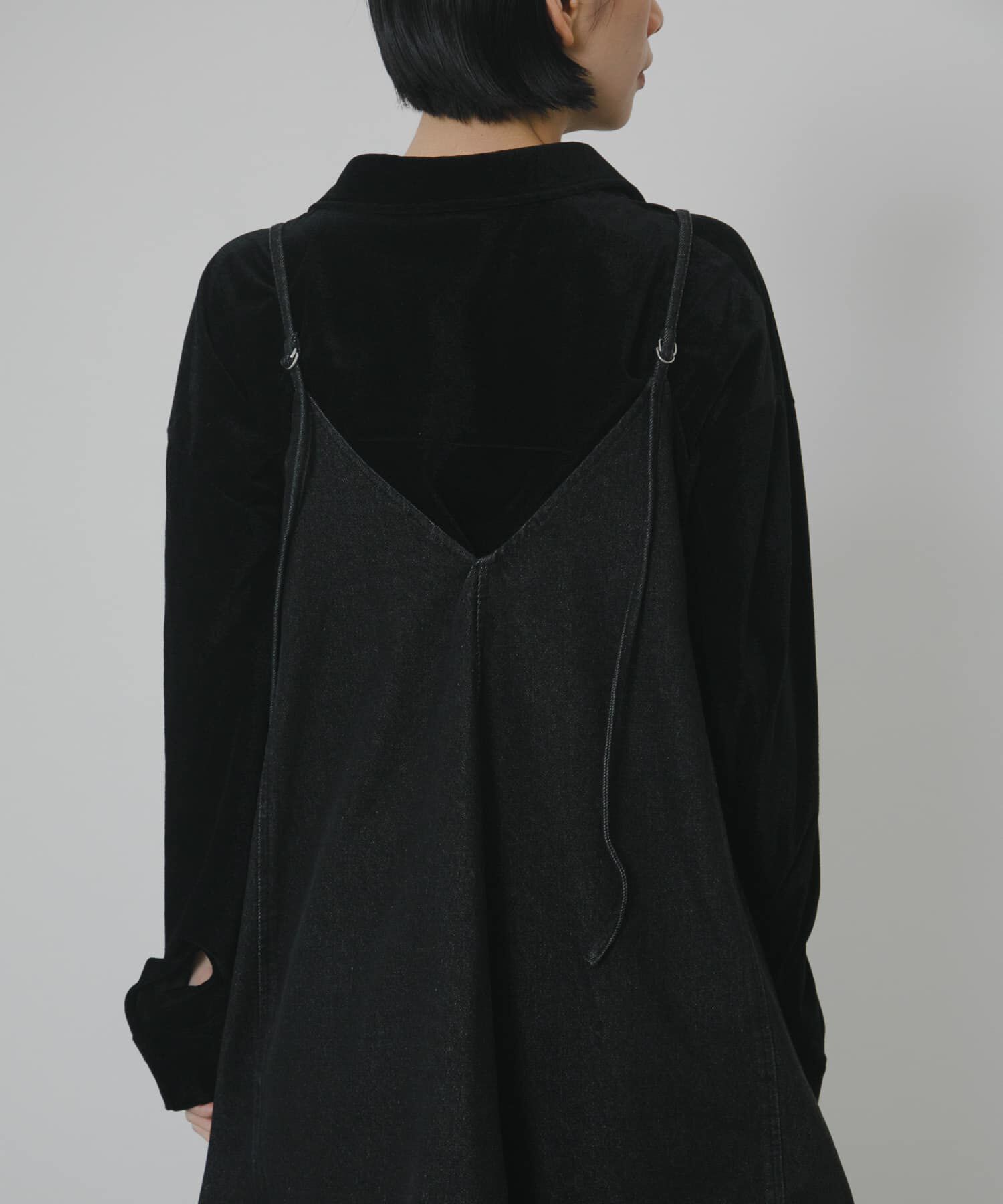  「メッシュレイヤードデニムキャミワンピース」|ワンピース|