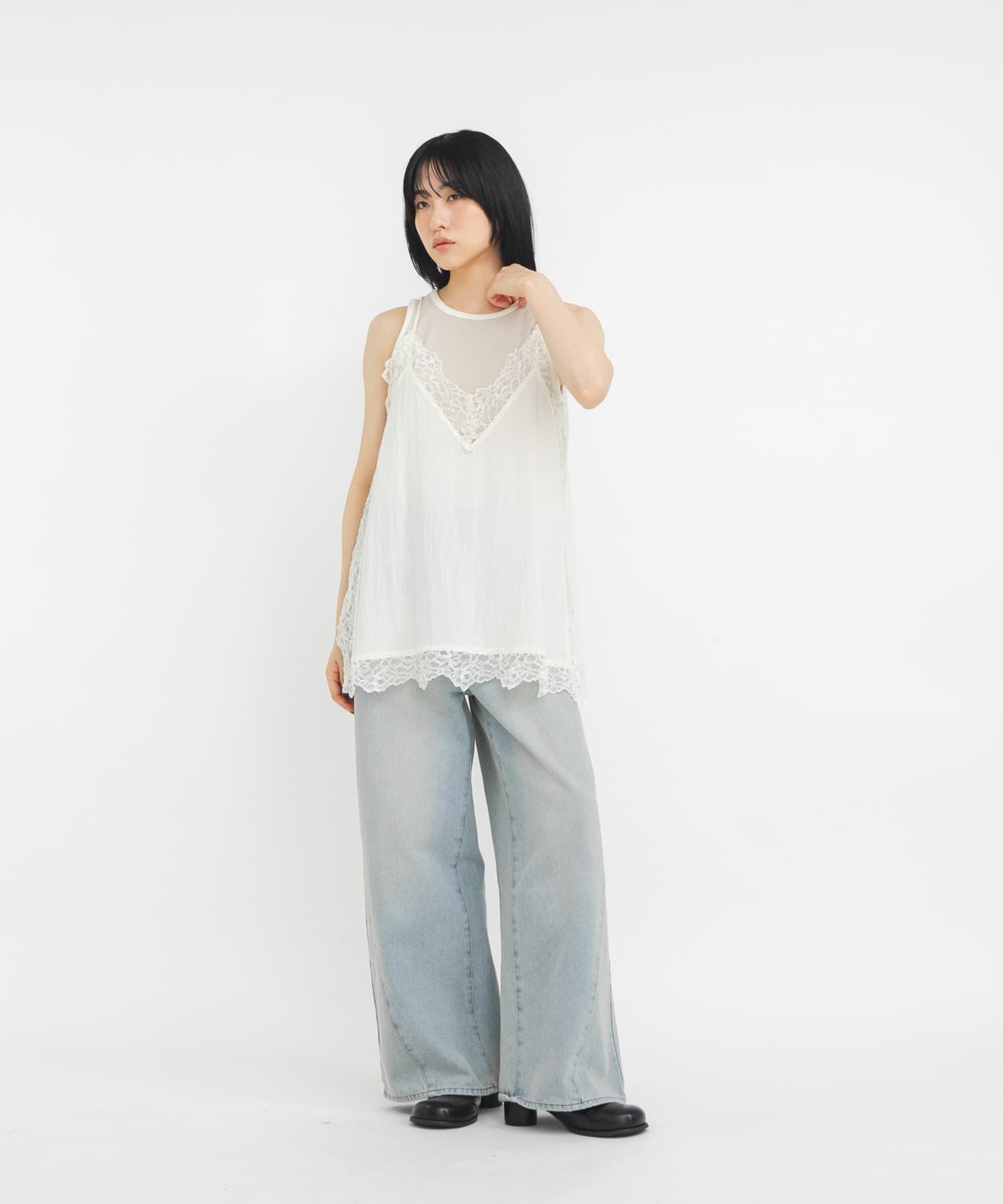  「『一部WEB限定カラー』ヴィンテージライクレースキャミソール」|キャミソール|
