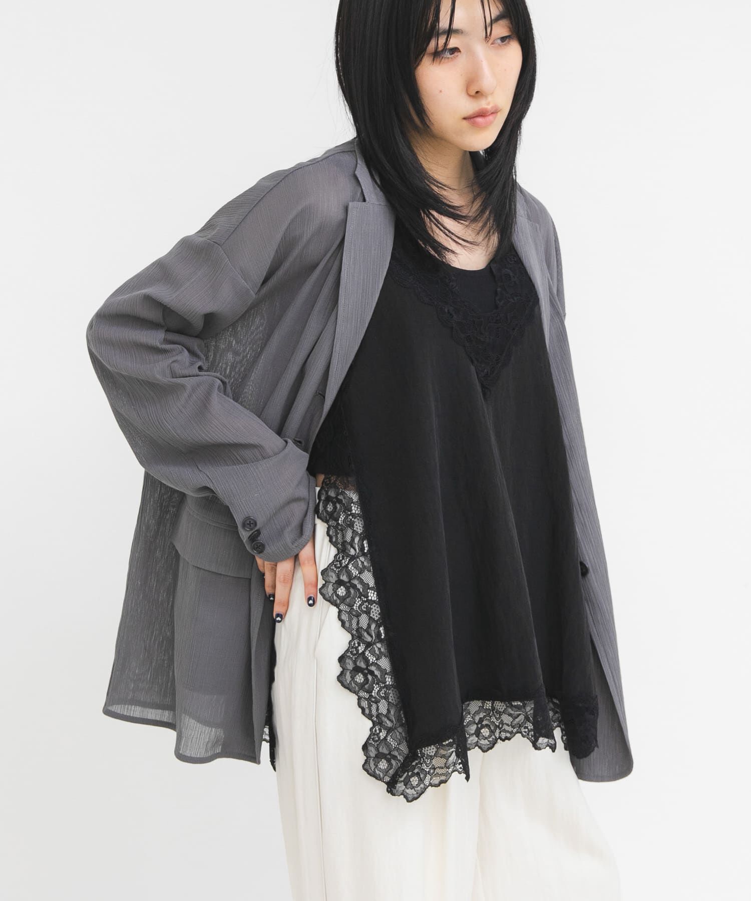  「『一部WEB限定カラー』ヴィンテージライクレースキャミソール」|キャミソール|