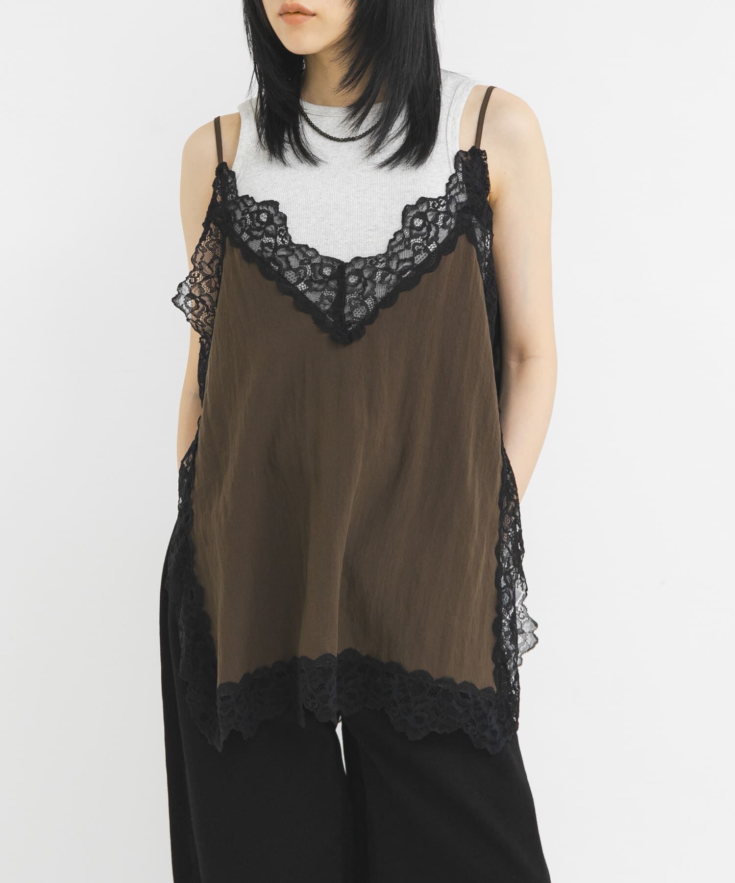  「『一部WEB限定カラー』ヴィンテージライクレースキャミソール」|キャミソール|