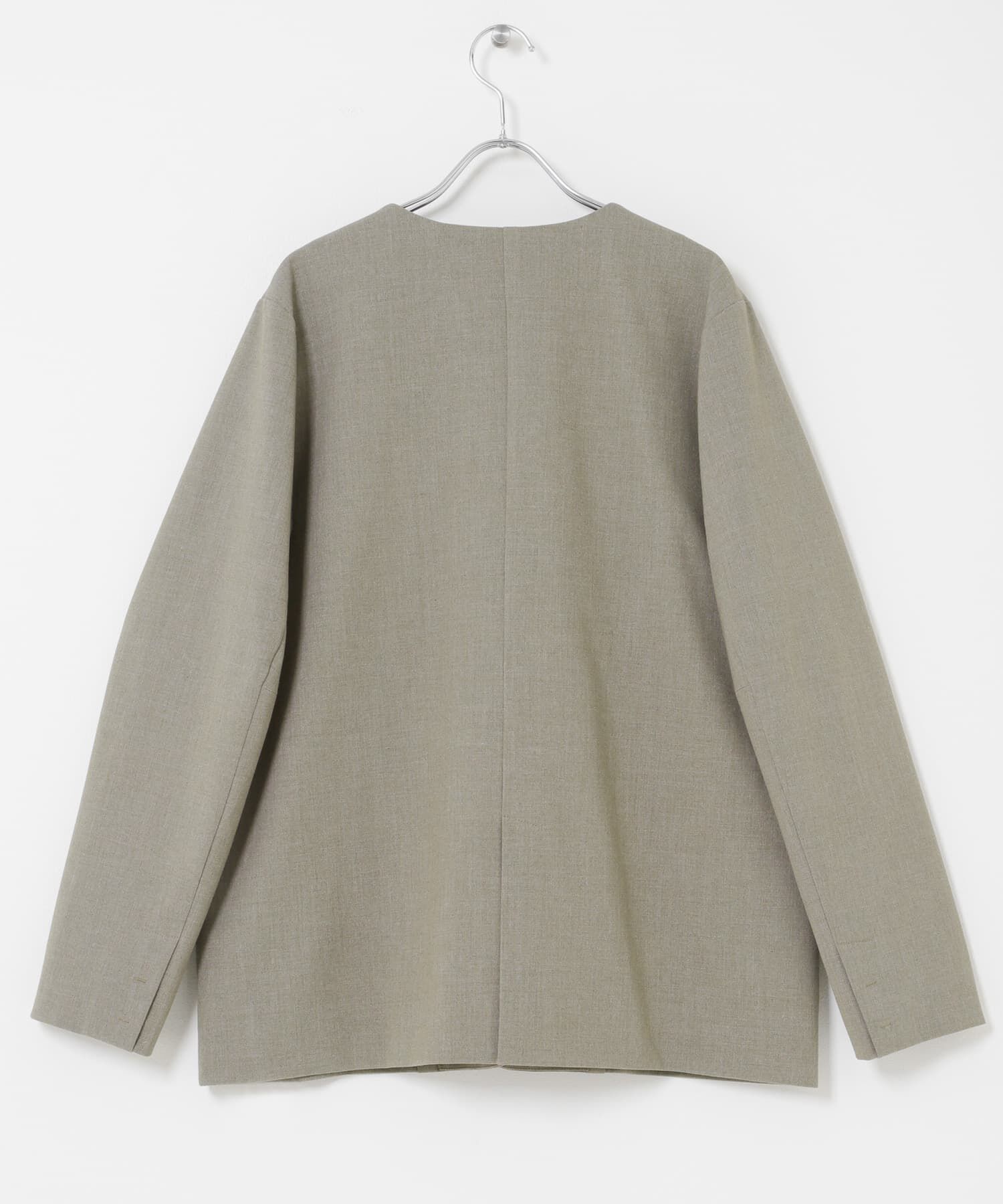  「ノーカラーデザインジャケット」|ノーカラージャケット|