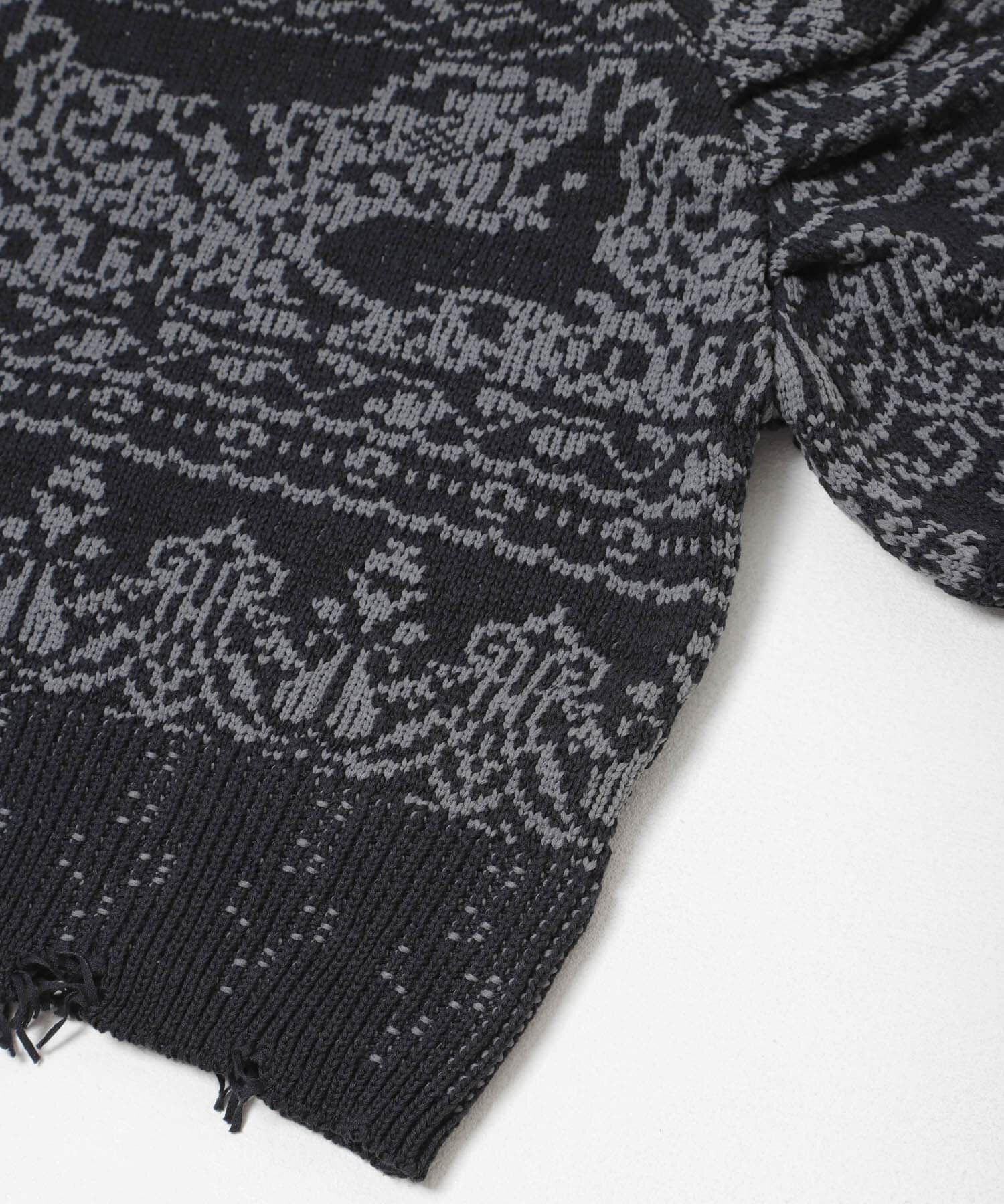  「ジャガードハーフスリーブニット」|ニット・セーター|