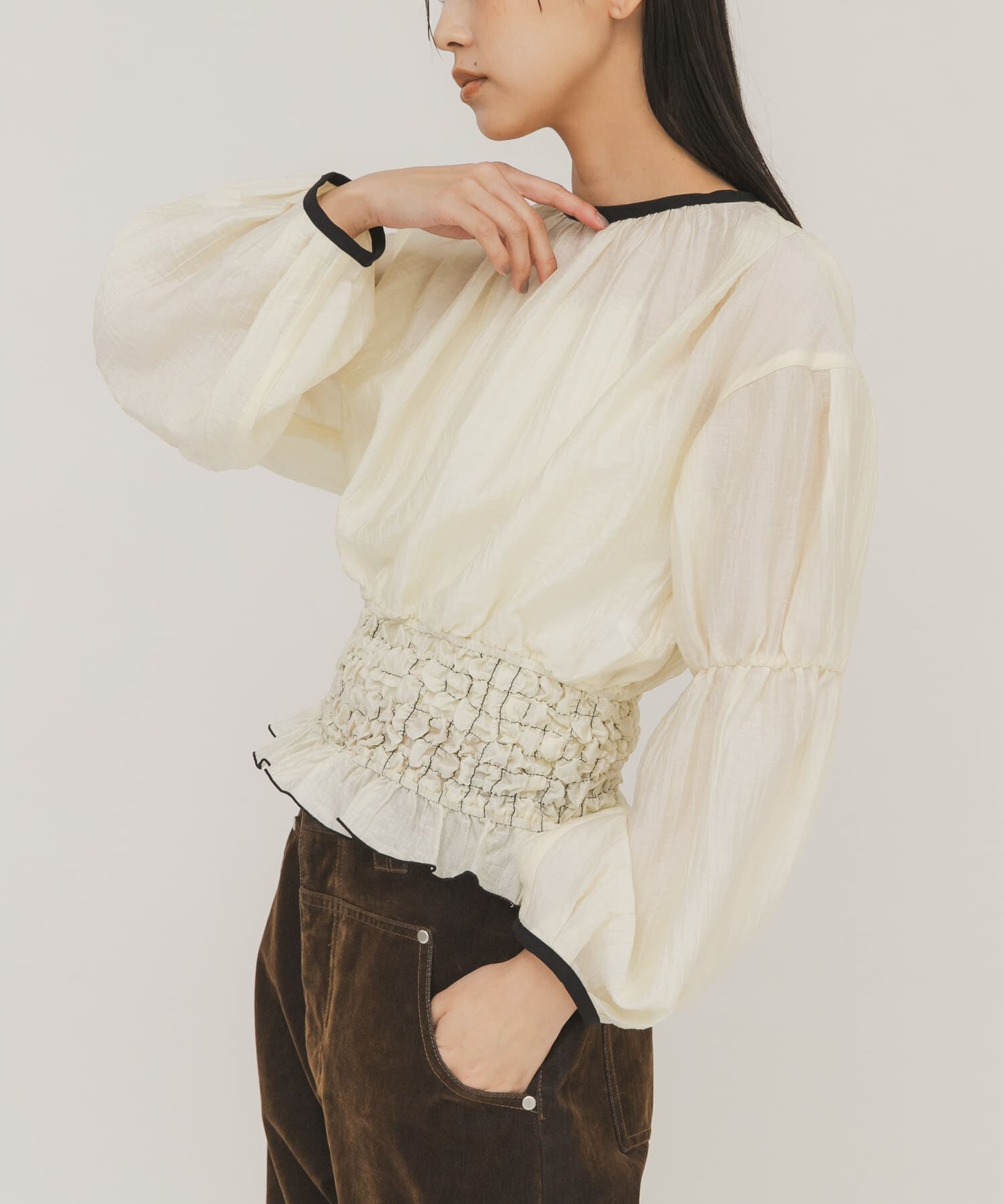  「ポップコーンシャーリングブラウス」|シャツ・ブラウス|