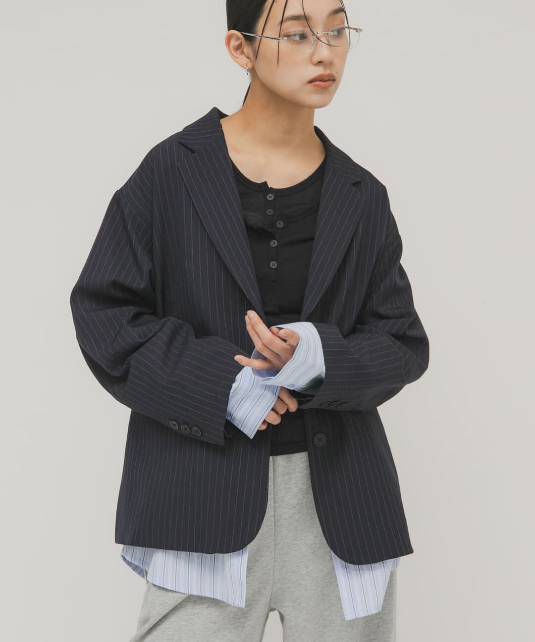  「レイヤードヘンリーネックTEE」|Tシャツ・カットソー|