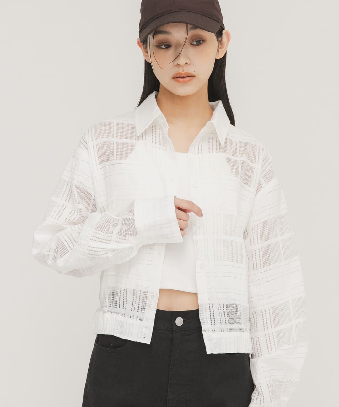  「シアーチェックコンパクトシャツ」|シャツ・ブラウス|